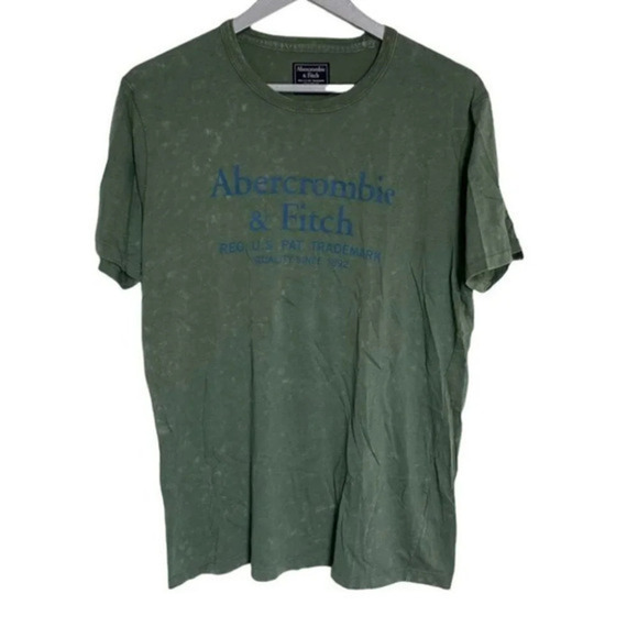 Abercrombie & Fitch M acid washed army green distressed T-shirt - Picture 2 of 6